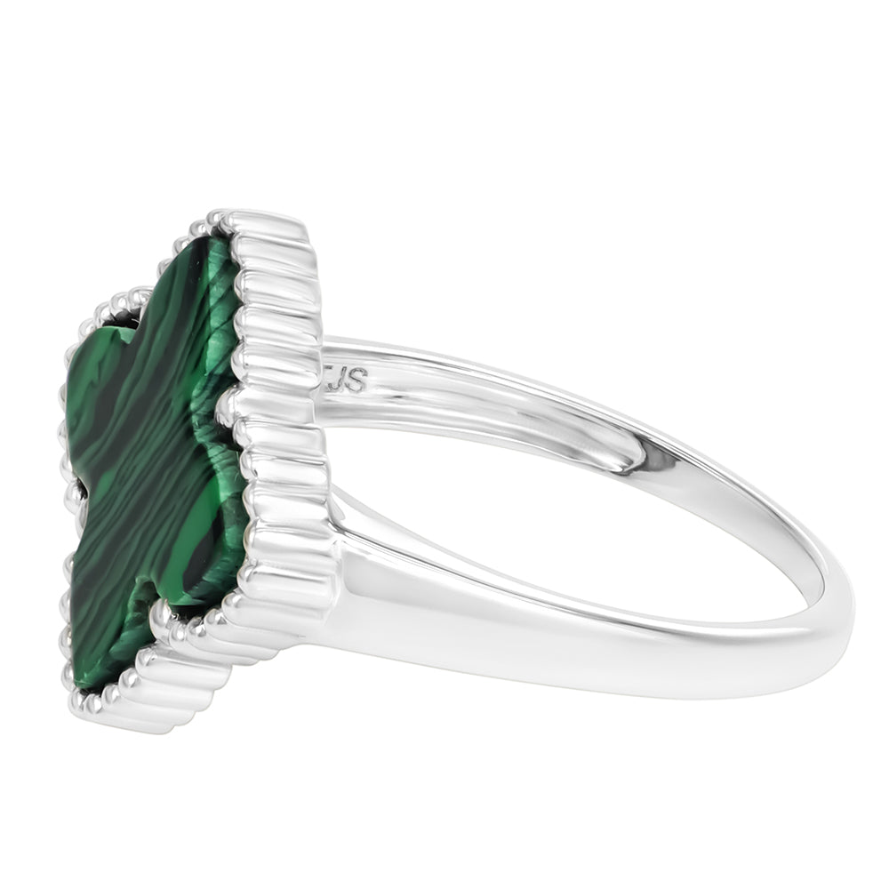 Strieborný Prsteň s Malachitom