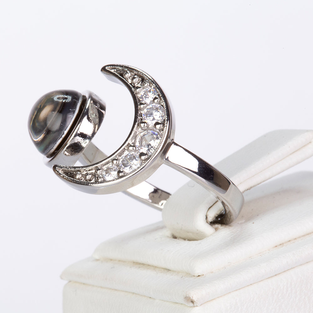 Pozlátený Zliatinový Prsteň s Bielym Emporia® Krištáľom