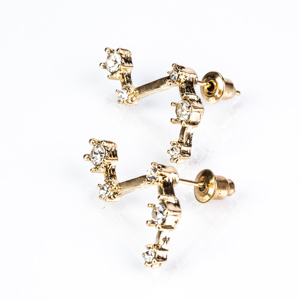 Baran Pozlátené Zliatinové Náušnice s Bielym Emporia® Krištáľom