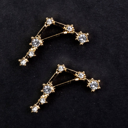 Váhy Pozlátené Zliatinové Náušnice s Bielym Emporia® Krištáľom