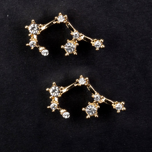 Strelec Pozlátené Zliatinové Náušnice s Bielym Emporia® Krištáľom