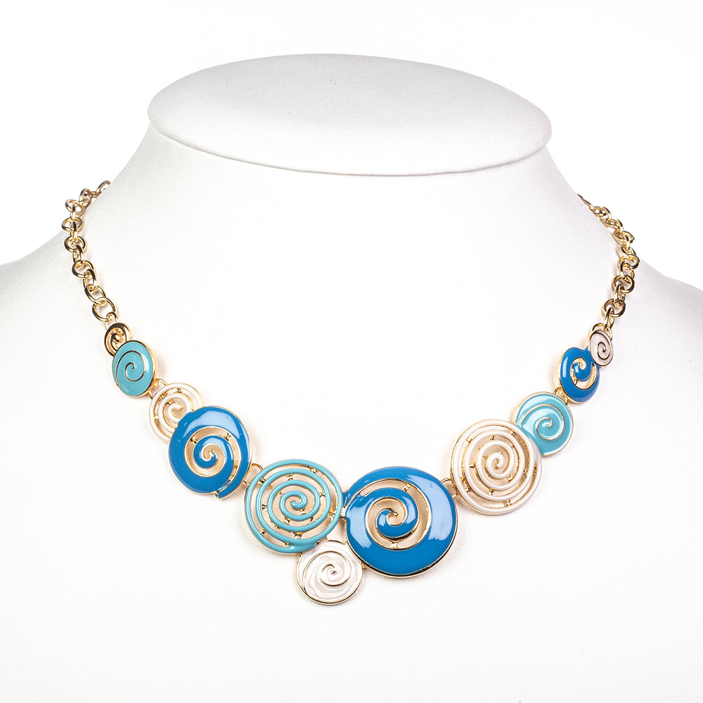 Pozlátené Zliatinové Sada s so Smaltom ( Náhrdelník+Náušnice )