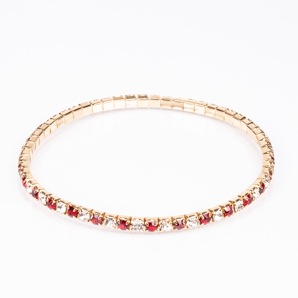 Pozlátený Zliatinový Hodinky s Červeným Emporia® Krištáľom ( Náramok )