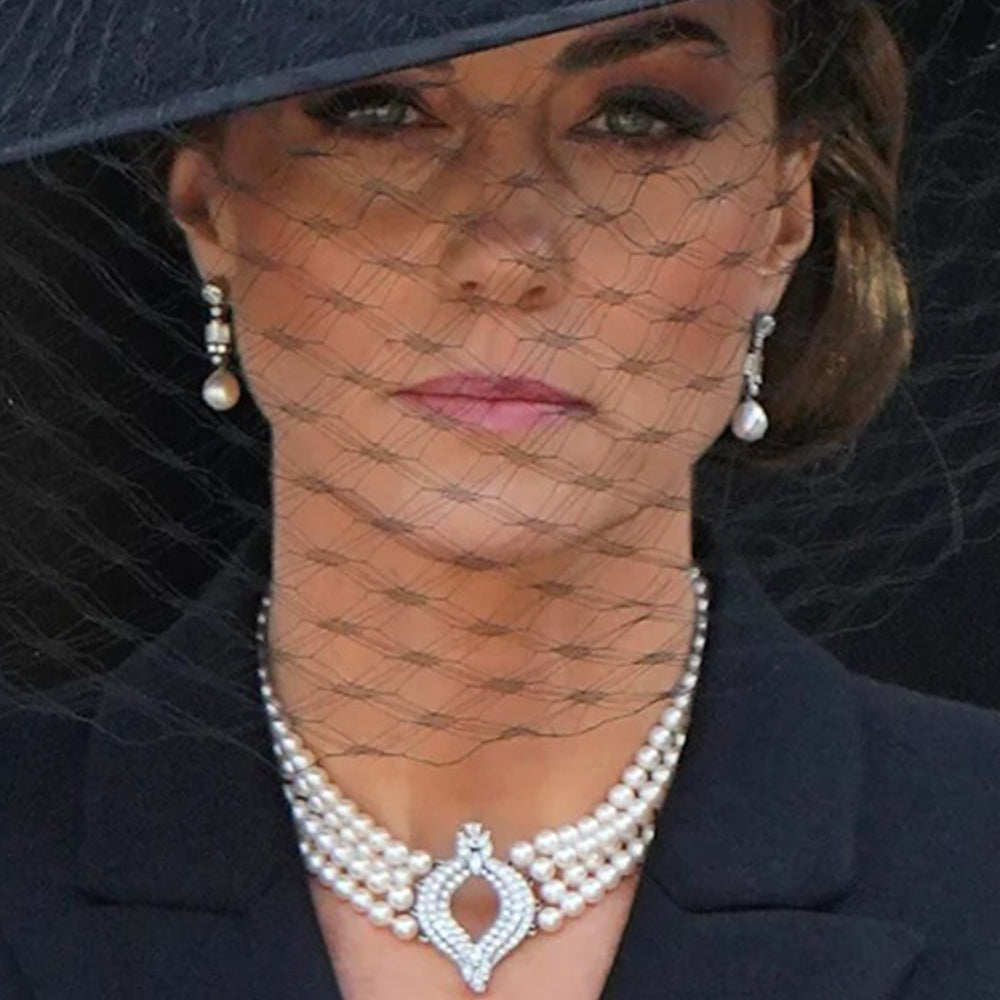 Pozlátené Zliatinové Sada s Sklenená perla a Bielym Emporia® Krištáľom ( Náhrdelník+Náušnice )