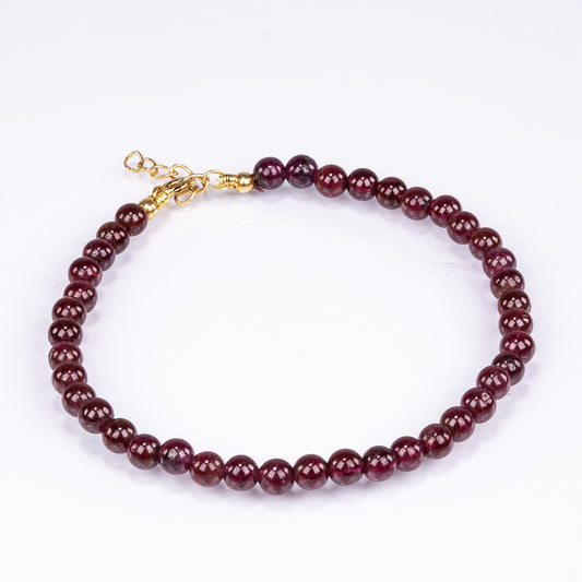 Pozlátený Strieborný Náramok s Červeným Granátom