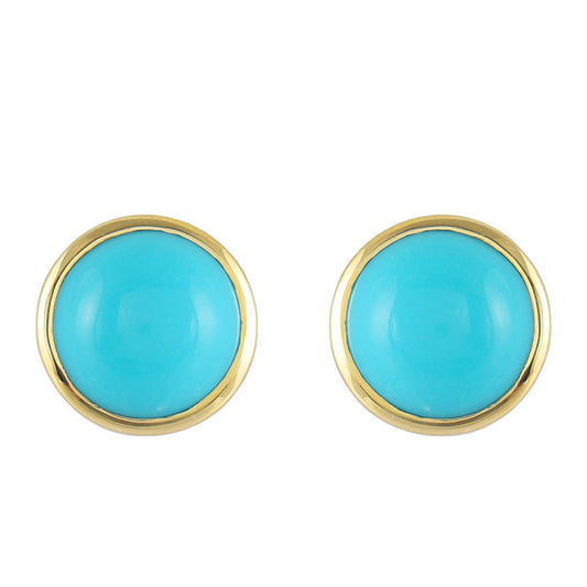 Zlaté Náušnice s so Sleeping Beauty Tyrkysom