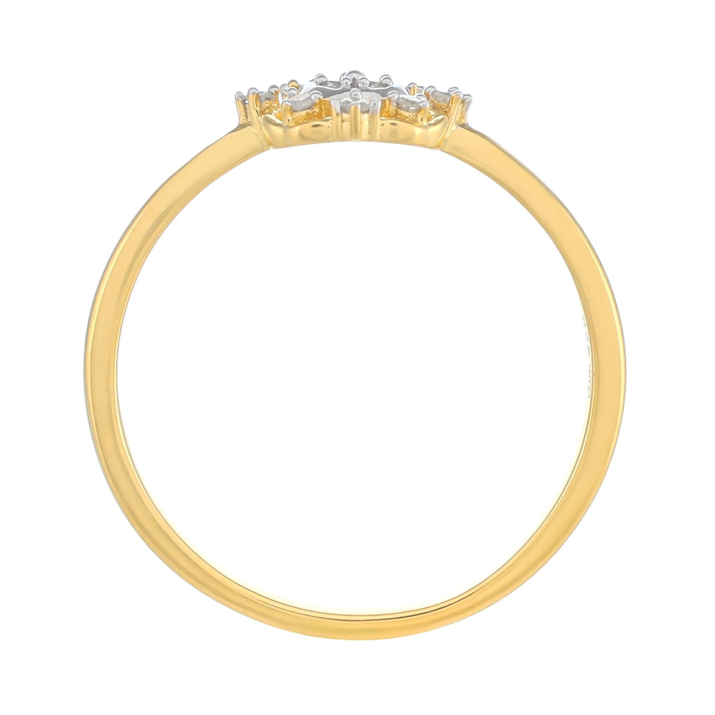 Pozlátený Strieborný Prsteň s Bielym Diamantom