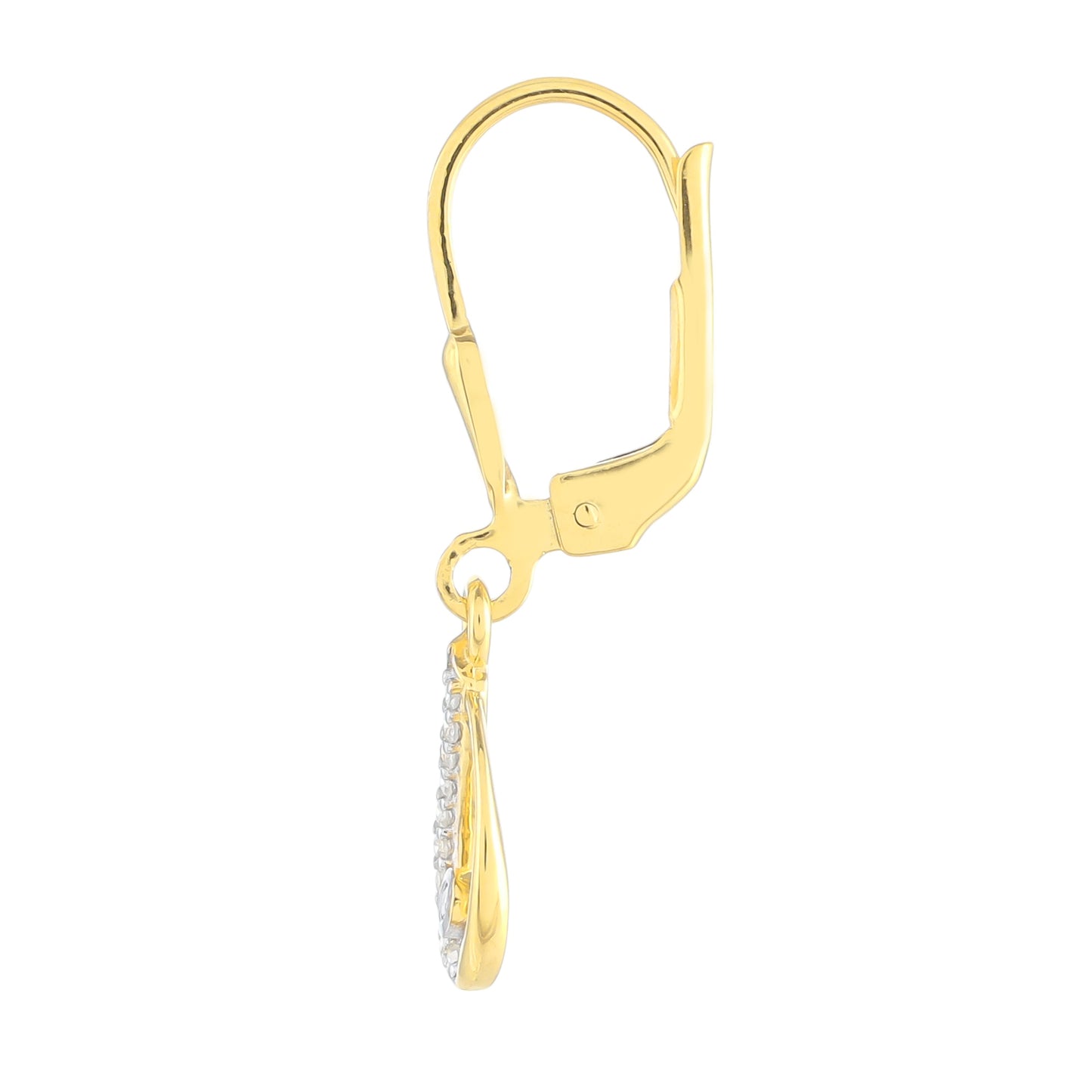 Pozlátené Strieborné Náušnice s Bielym Diamantom