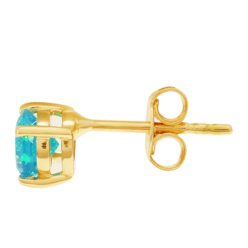 Zlaté Náušnice s Etiópskym Paraiba Modrým Opálom