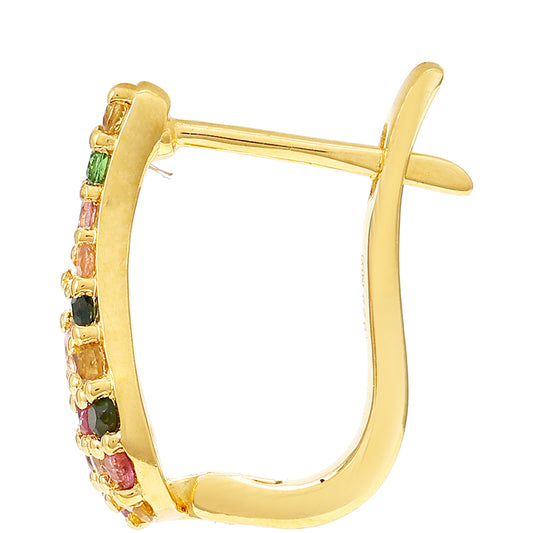 Pozlátené Strieborné Náušnice s Dúhovým Turmalínom z Pelmadulla