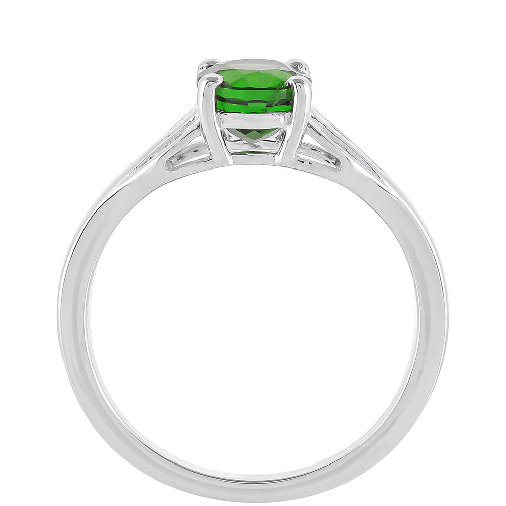 Strieborný Prsteň s Chrom Diopsidom