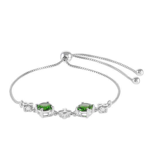 Strieborný Náramok s Chrom Diopsidom