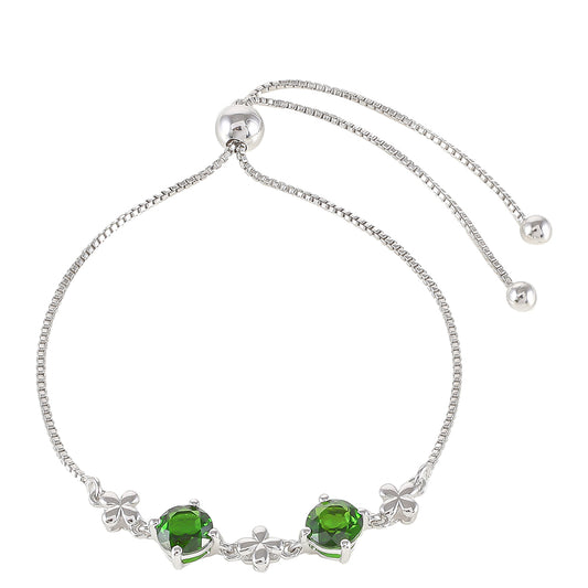 Strieborný Náramok s Chrom Diopsidom
