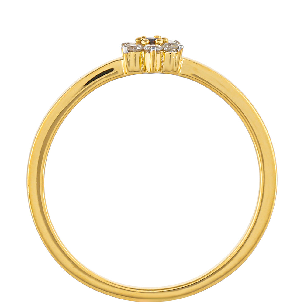 Pozlátený Strieborný Prsteň s Červeným Diamantom a Bielym Diamantom