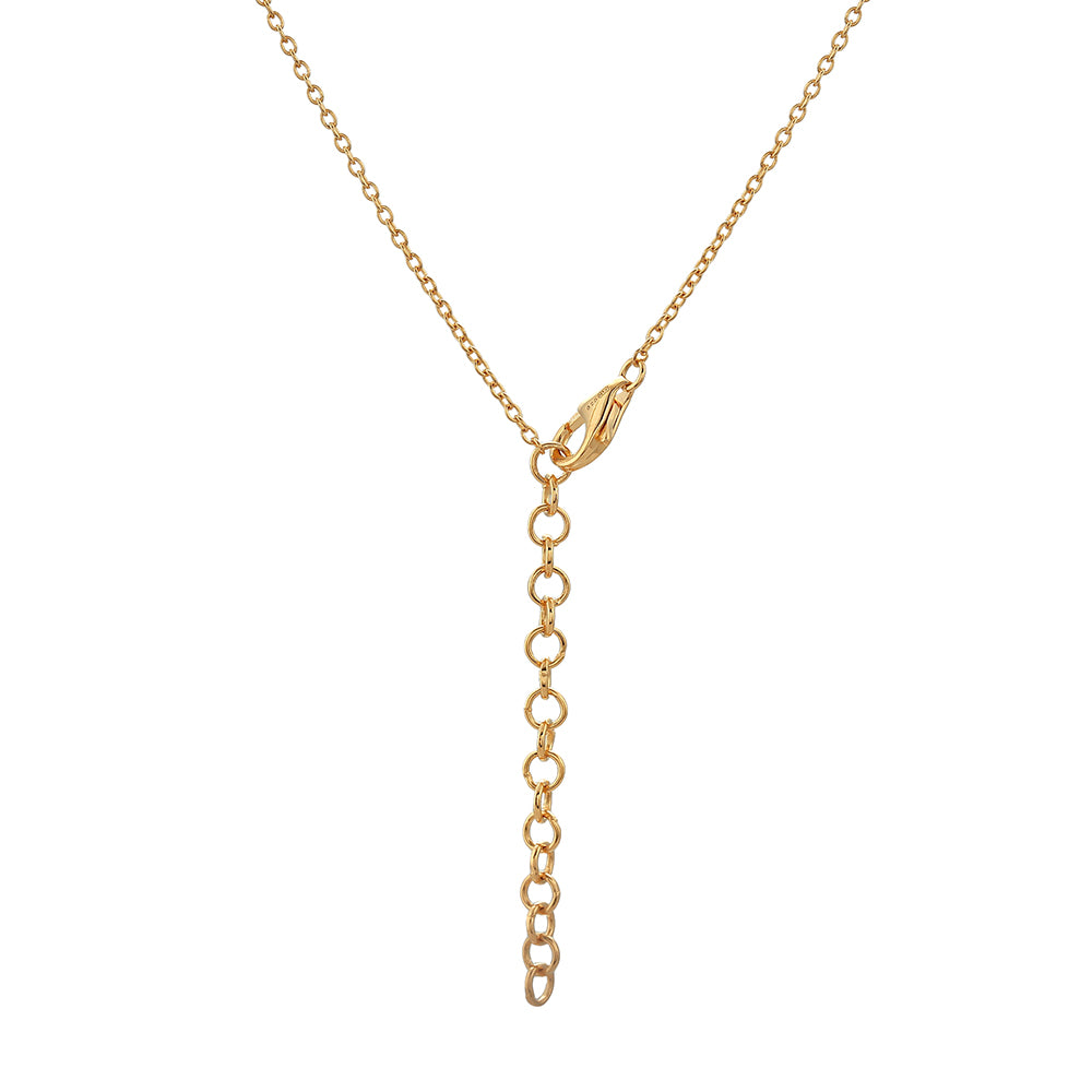 Pozlátený Strieborný Náhrdelník s so Zeleným Diamantom