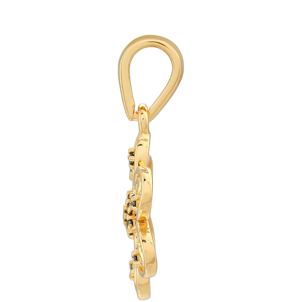 Pozlátený Strieborný Prívesok s so Zeleným Diamantom