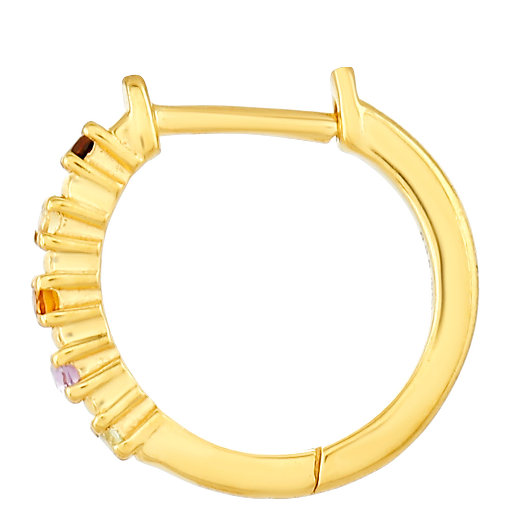 Pozlátené Strieborné Náušnice s Ametystom a Citrínom z Madeiry