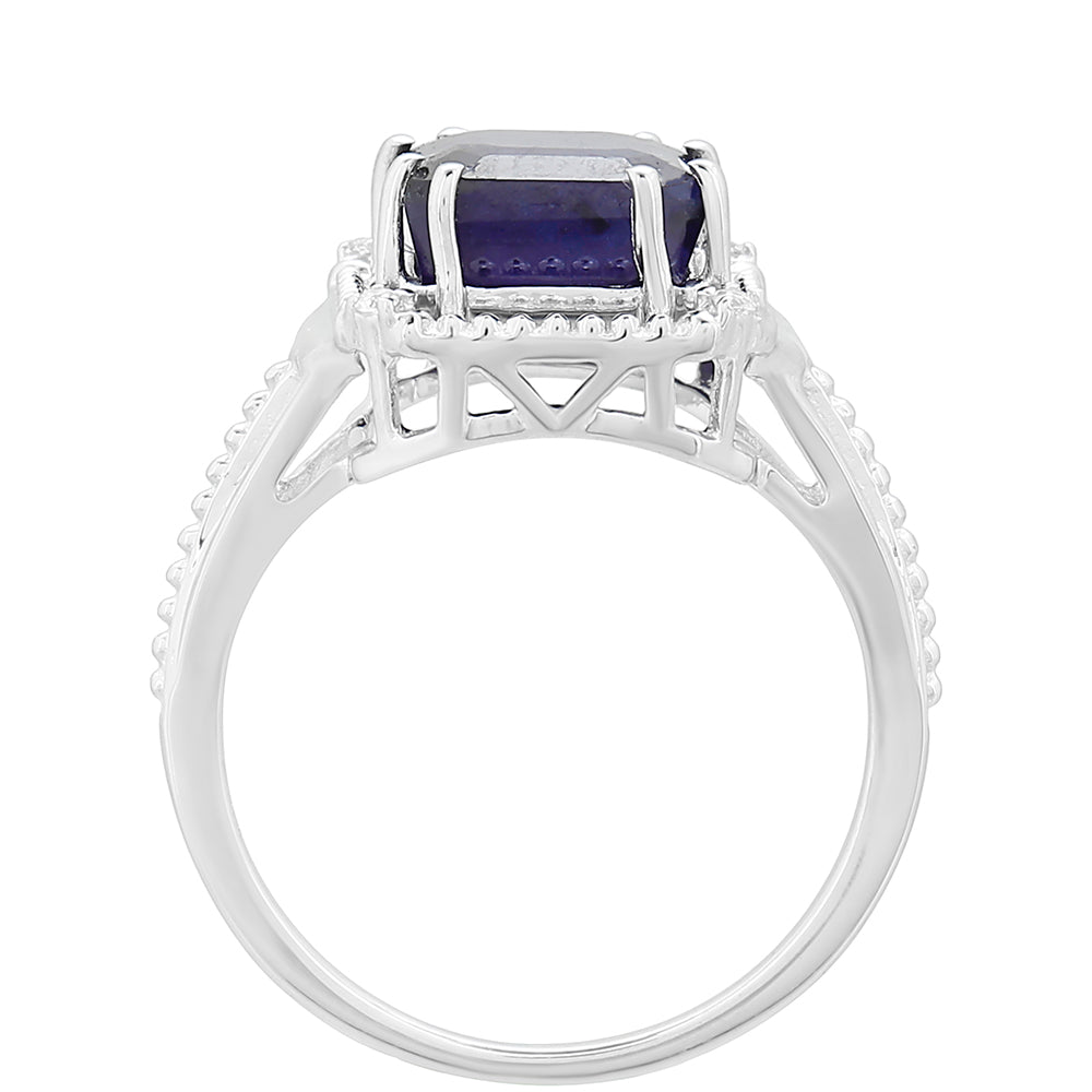 Strieborný Prsteň s Thajským Zafírom a Bielym Topásom