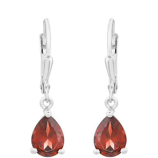 Strieborné Náušnice s Granátom