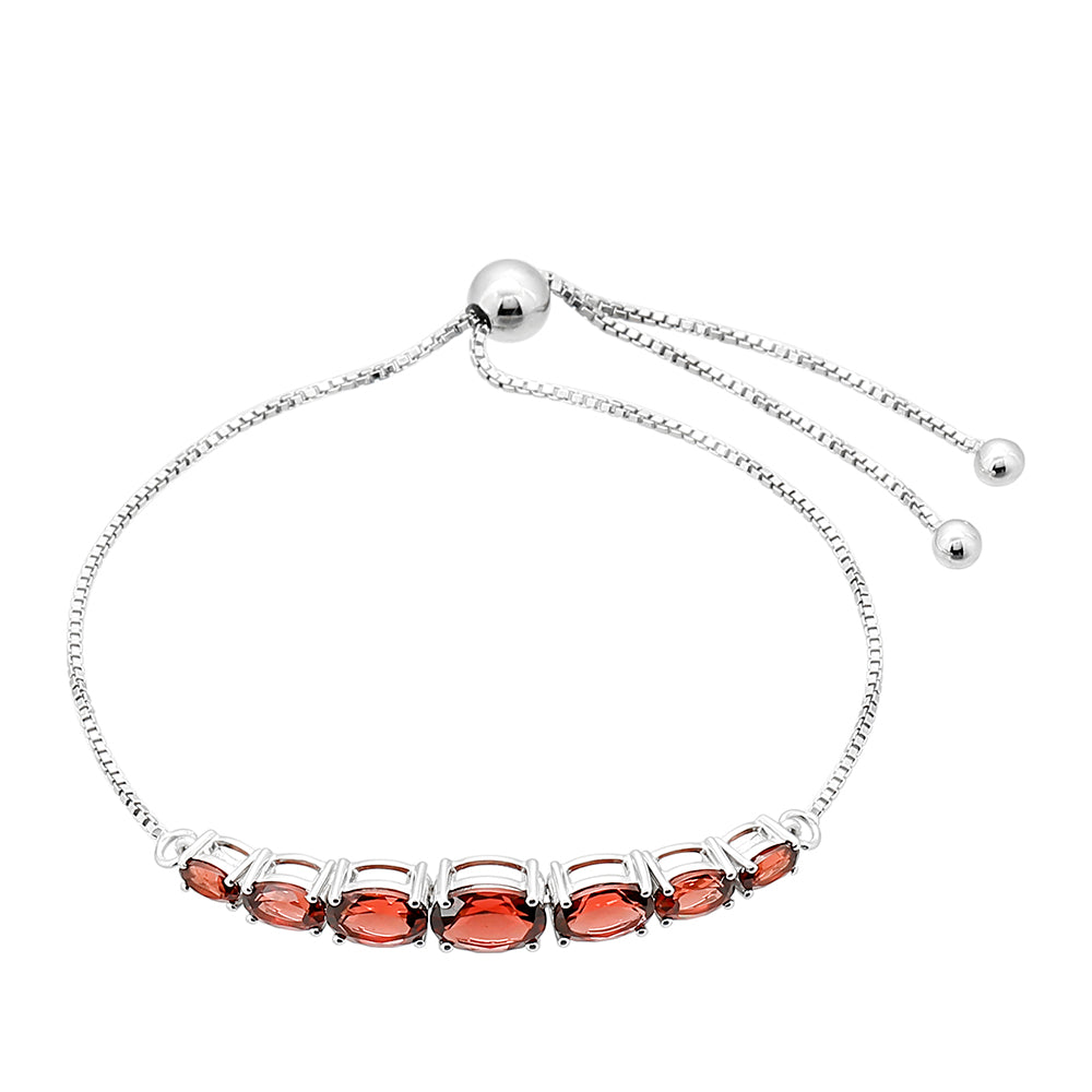 Strieborný Náramok s Granátom