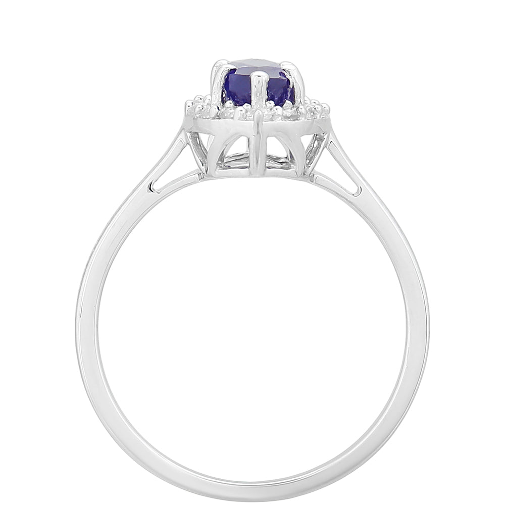 Strieborný Prsteň s Thajským Zafírom a Bielym Topásom