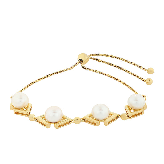 Pozlátený Strieborný Náramok s Barokovou Sladkovodnou Kultivovanou Perlou