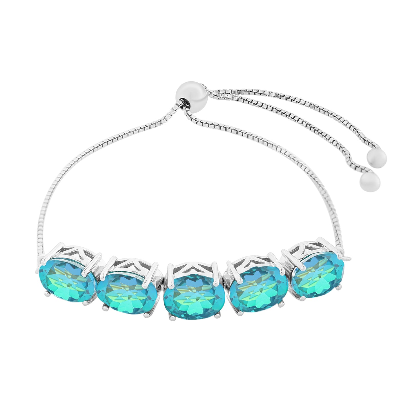 Strieborný Náramok s Pávím Kremeňom