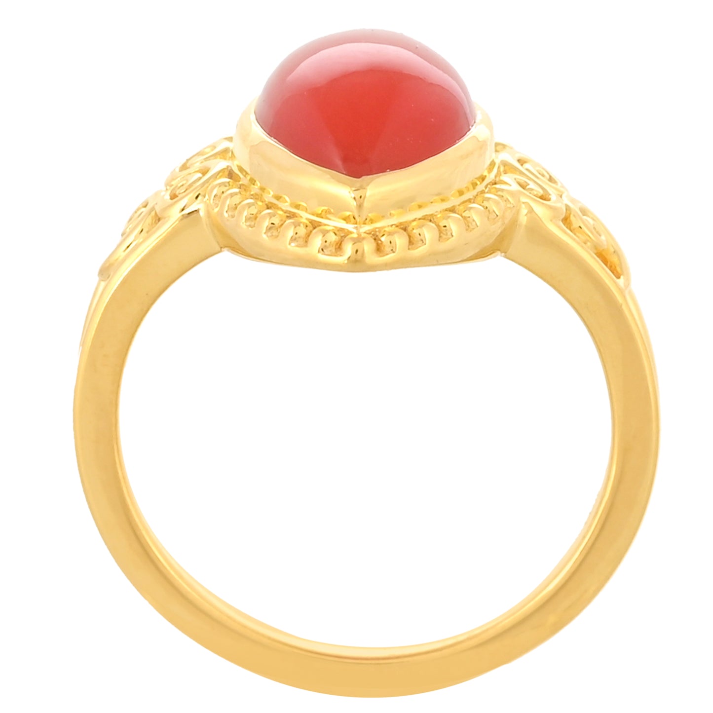 Pozlátený Strieborný Prsteň s Karneolom