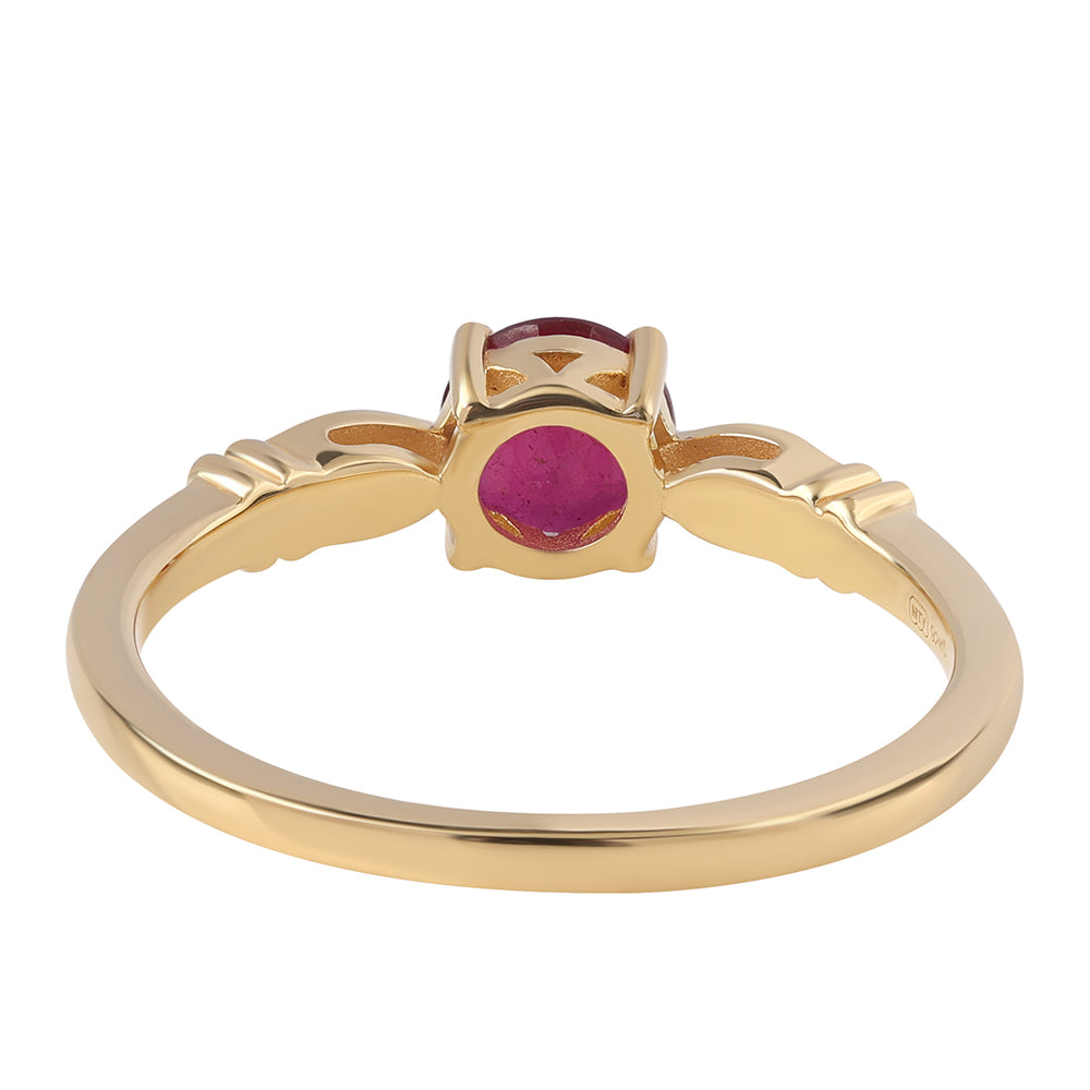Pozlátený Strieborný Prsteň s Mozambickým Rubínom