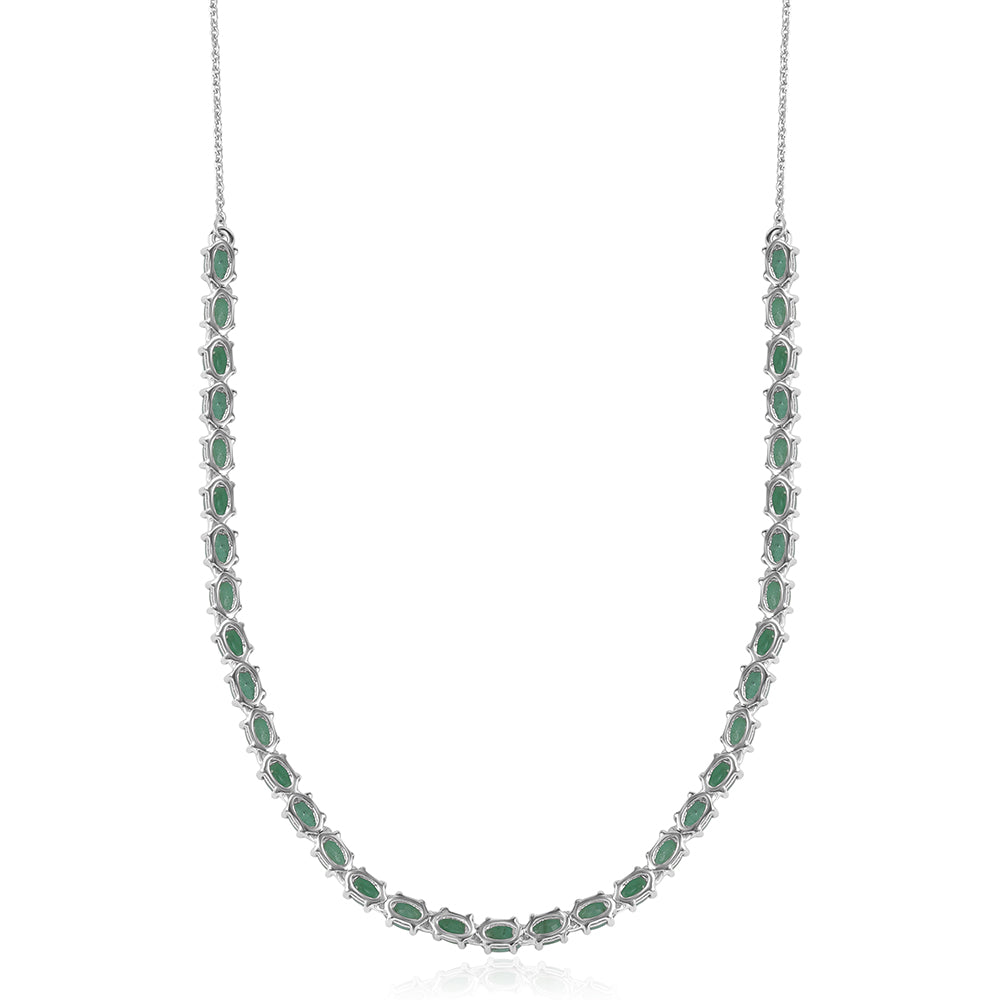 Strieborný Náhrdelník s Brazílskym Smaragdom