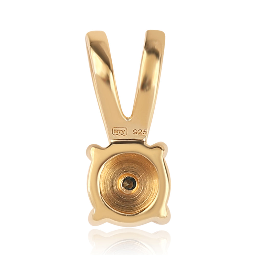 Pozlátený Strieborný Prívesok s Modrým Diamantom