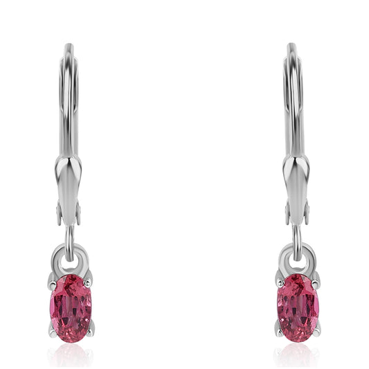 Strieborné Náušnice s Rubellitom z Cruzeira