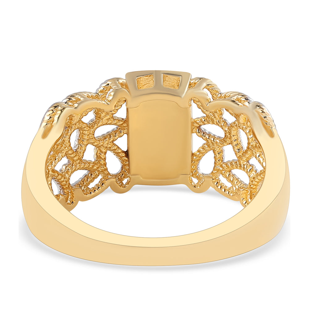 Pozlátený Strieborný Prsteň s Modrým Diamantom