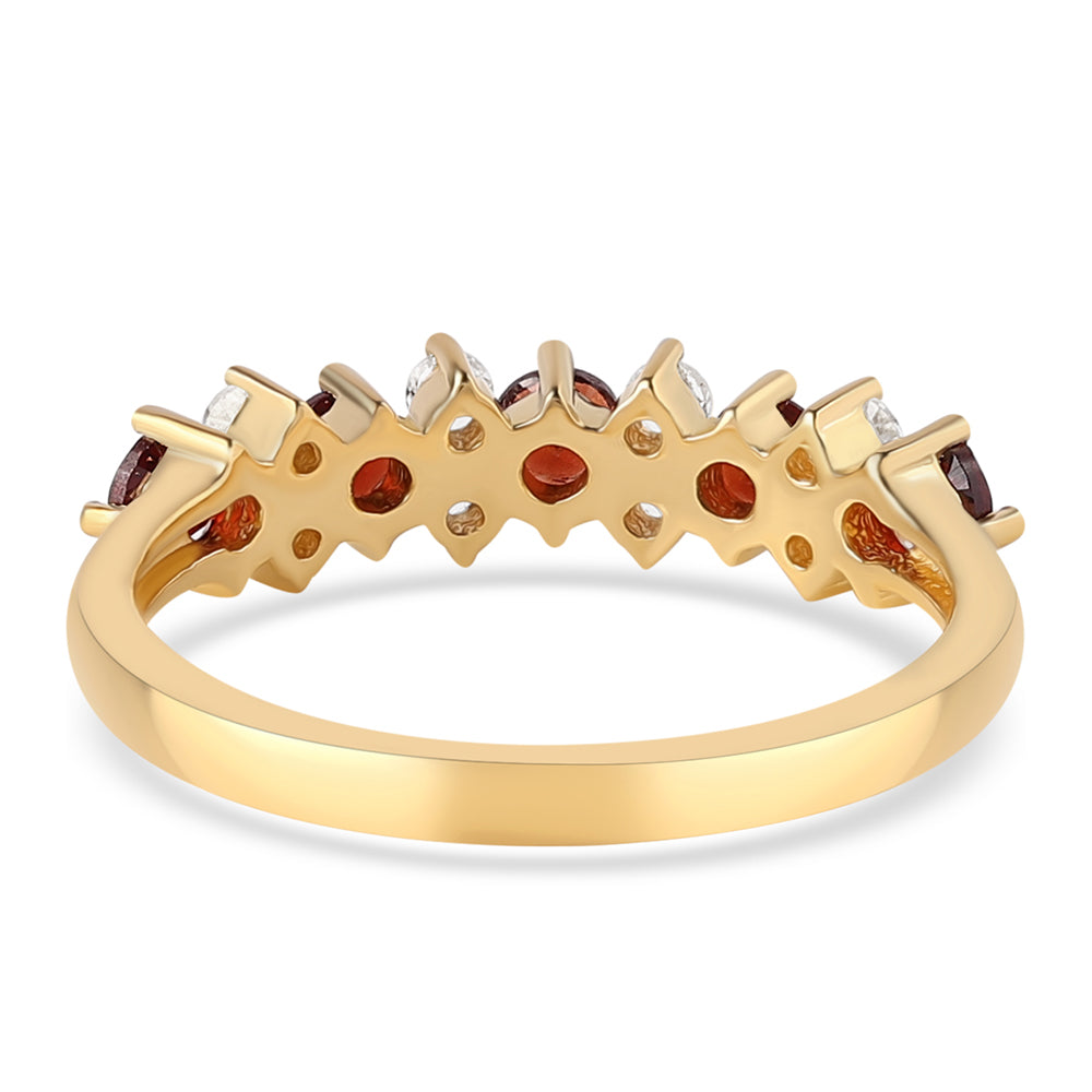 Pozlátený Strieborný Prsteň s Bartonským Granátom a Bielym Topásom