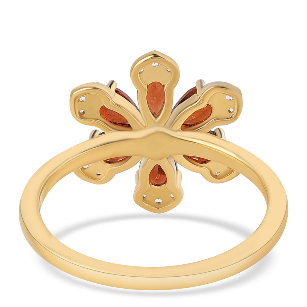 Pozlátený Strieborný Prsteň s Bartonským Granátom a Bielym Topásom