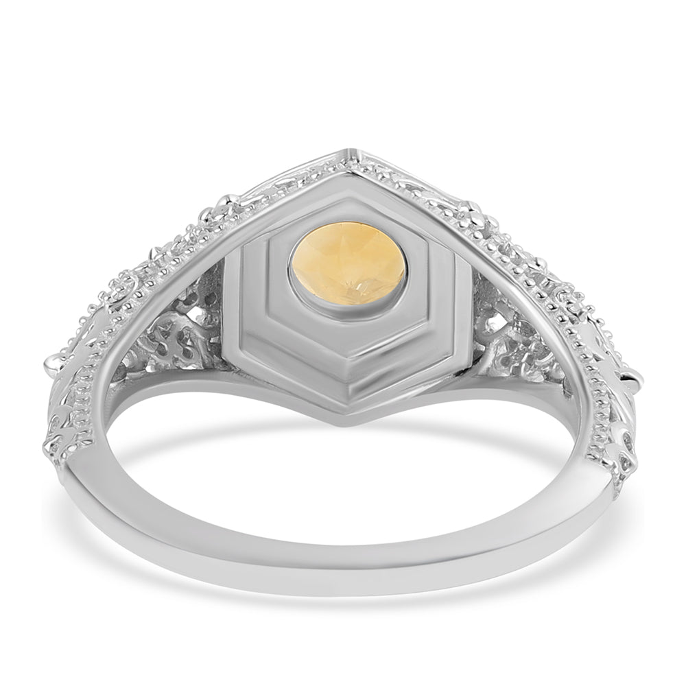 Strieborný Prsteň s Citrínom