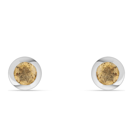 Strieborné Náušnice s Citrínom