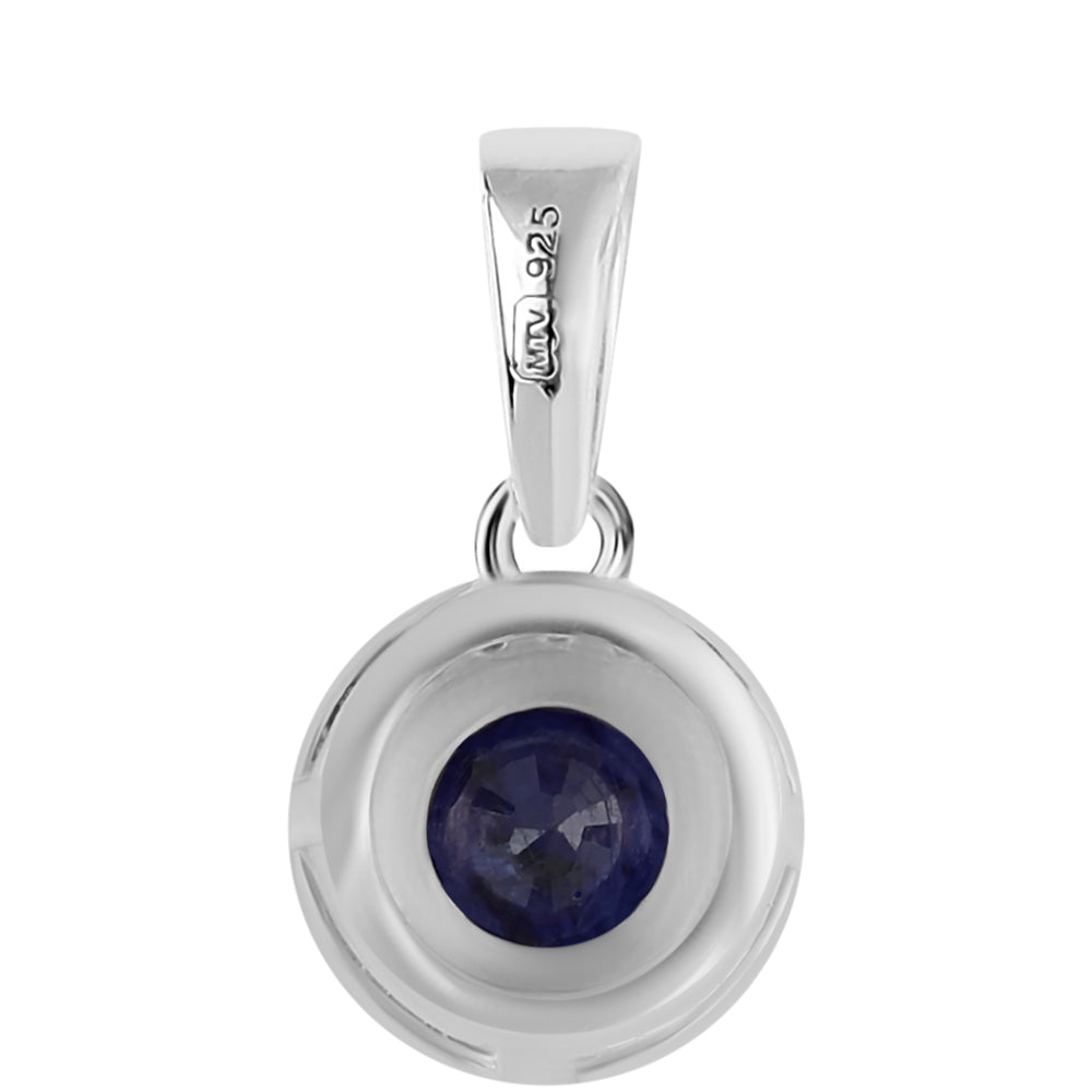 Strieborný Prívesok s Austrálskym Modrým Zafírom a Bielym Topásom