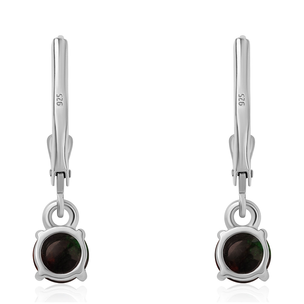 Strieborné Náušnice s Polnočne Čiernym Etiópskym Opálom z Lega Dembi