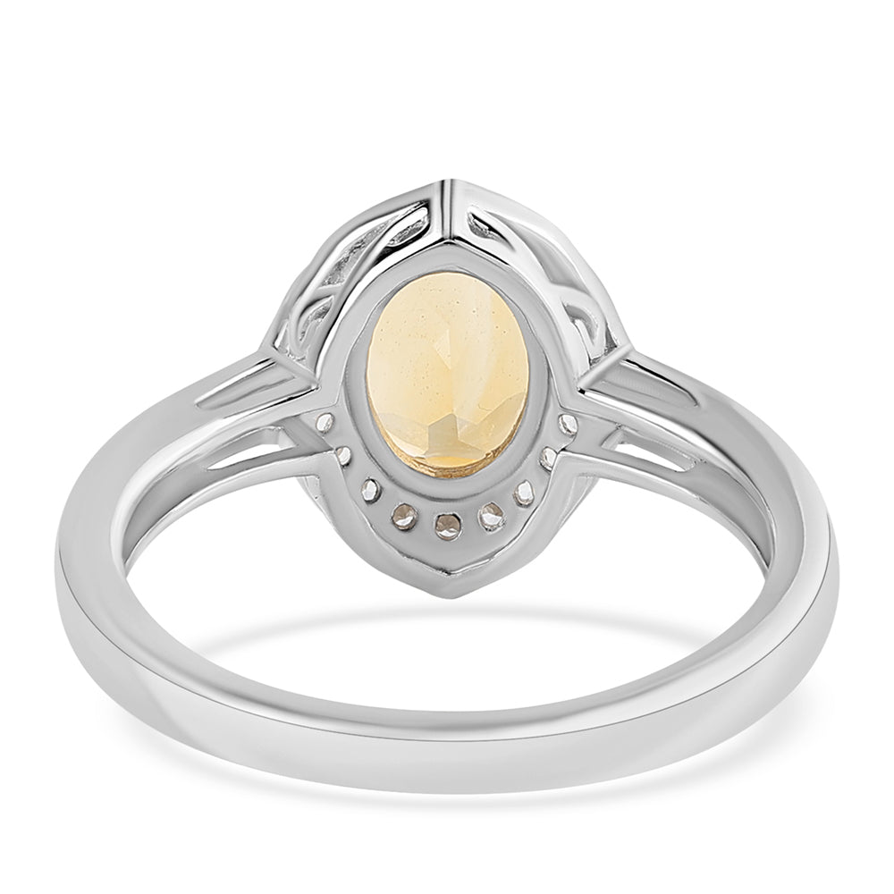 Strieborný Prsteň s Citrínom a Bielym Topásom