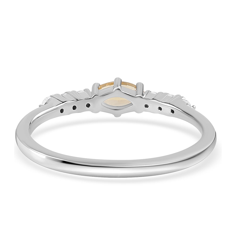 Strieborný Prsteň s Citrínom a Bielym Topásom