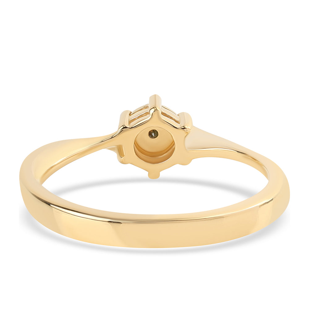 Pozlátený Strieborný Prsteň s so Zeleným Diamantom