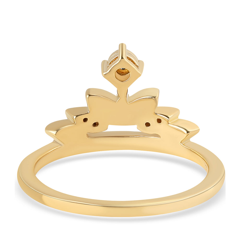 Pozlátený Strieborný Prsteň s so Zeleným Diamantom a Bielym Diamantom