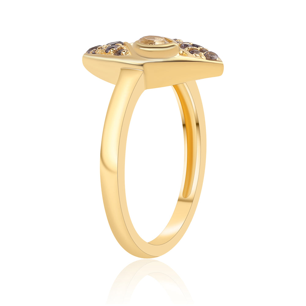 Pozlátený Strieborný Prsteň s Iolitom a Bielym Topásom