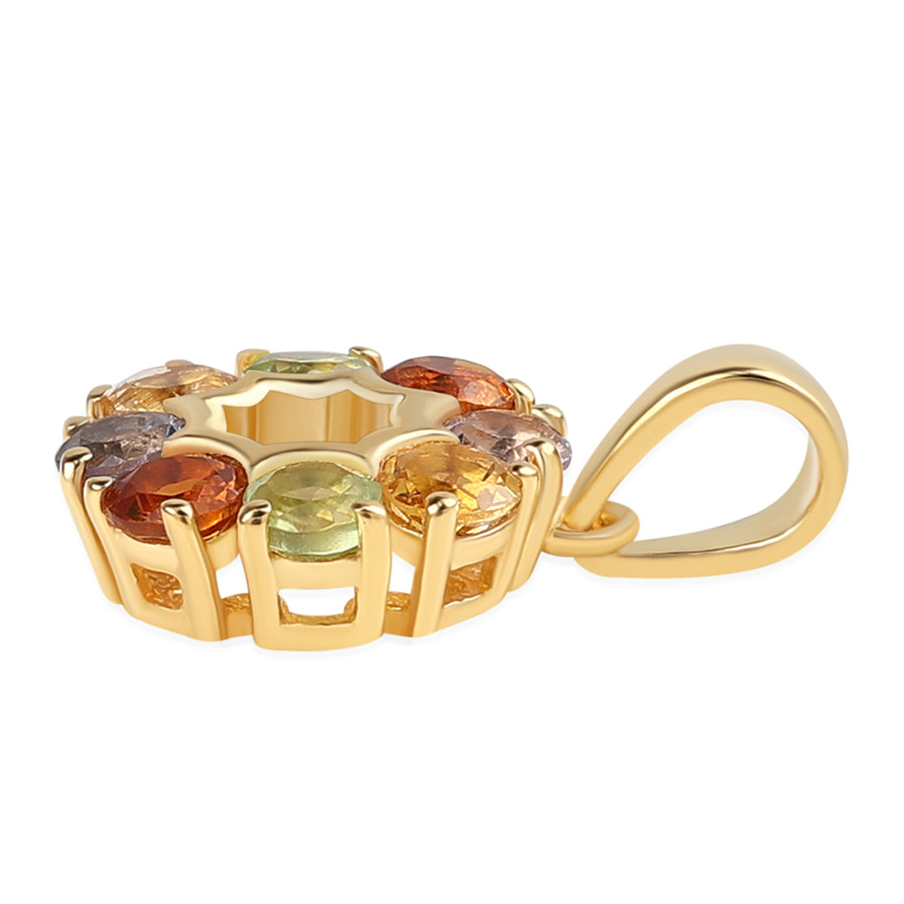 Pozlátený Strieborný Prívesok s Rose De France Ametystom a Olivínom