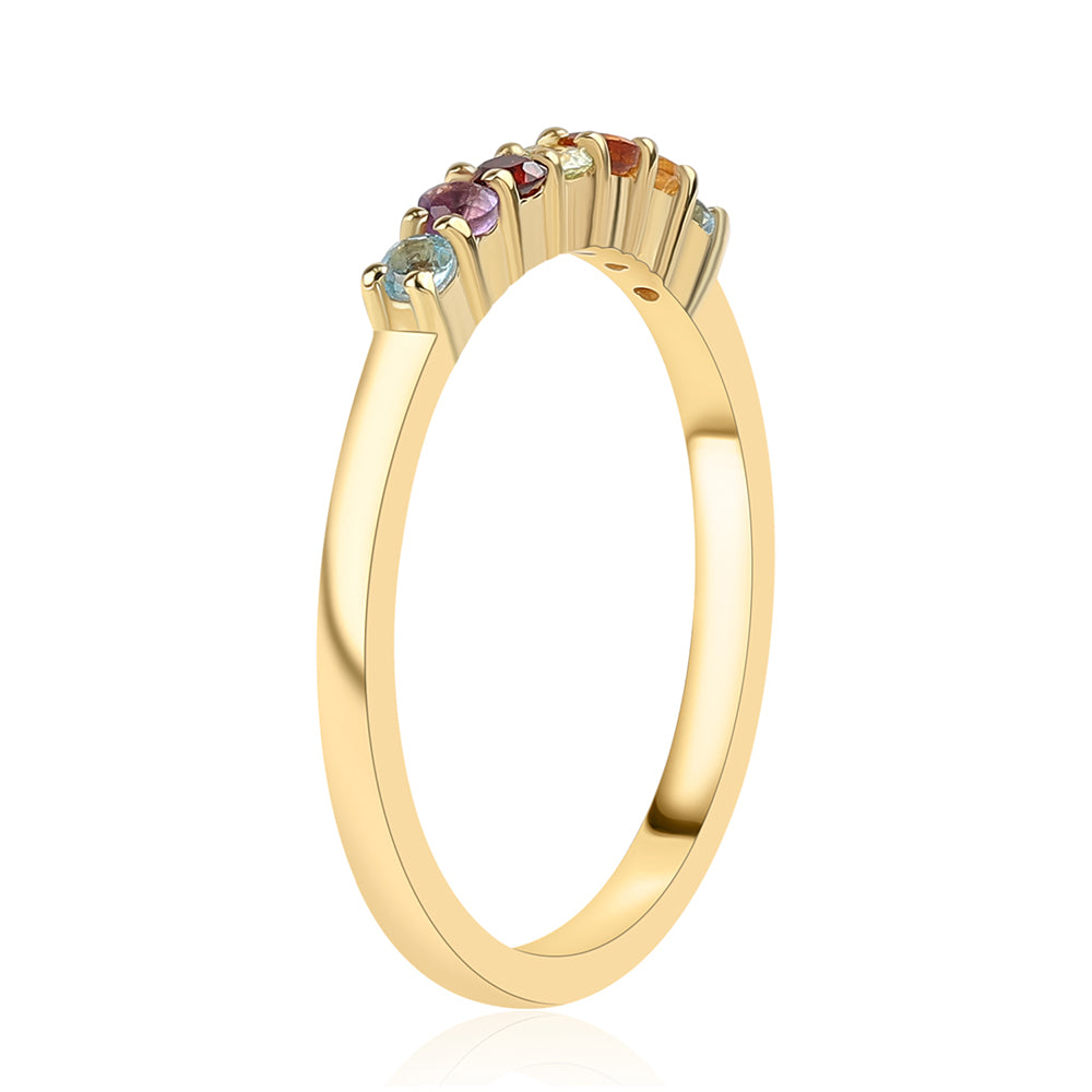 Pozlátený Strieborný Prsteň s Africkým Ametystom a Citrínom