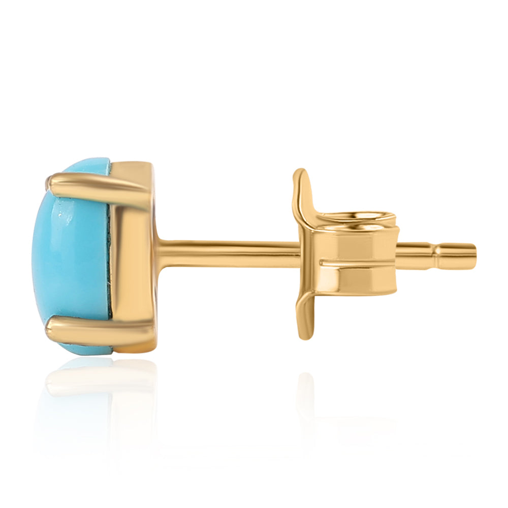 Pozlátené Strieborné Náušnice s so Sleeping Beauty Tyrkysom