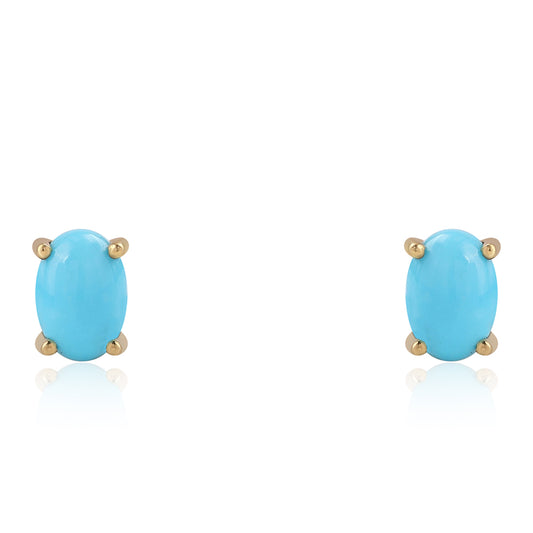 Pozlátené Strieborné Náušnice s so Sleeping Beauty Tyrkysom