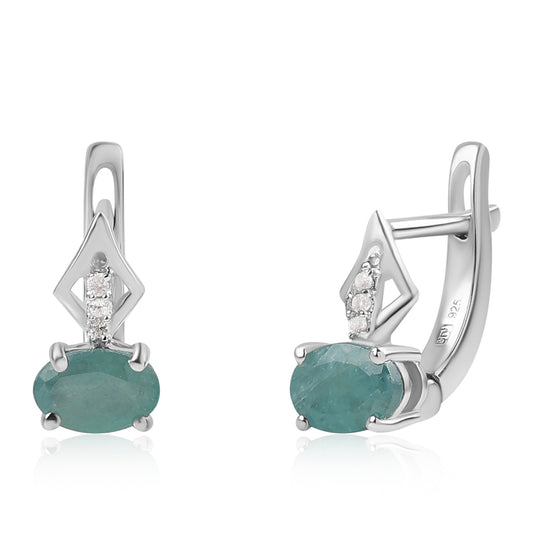 Strieborné Náušnice s Grandidieritom a Bielym Topásom