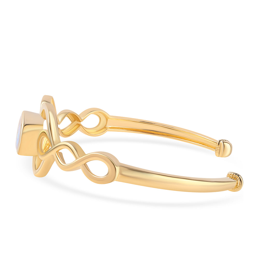 Pozlátený Strieborný Náramok s AA dúhovým mesačným kameňom